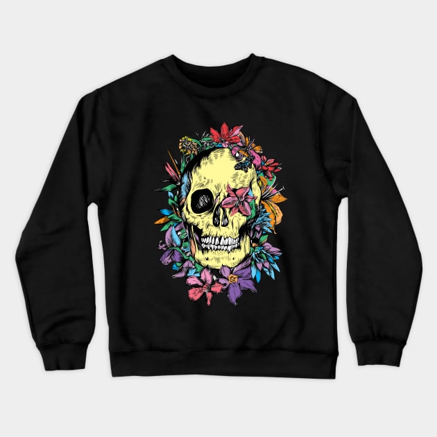 skull Crewneck Sweatshirt by BekimART